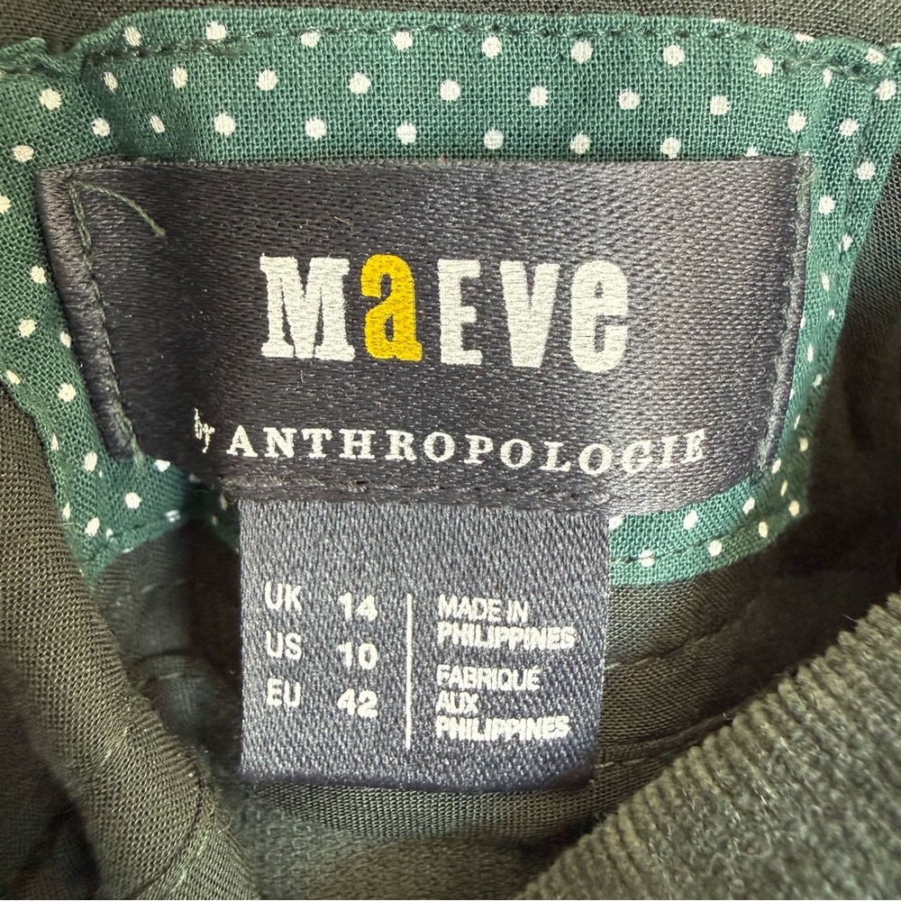 Anthropologie Maeve Dark Turquoise Corduroy Pinafore Skirt - Picture 6 of 8